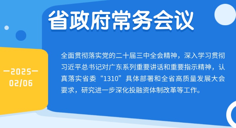 王偉中主持召開省政府常務會議 研究進一步深化投融資體製改革等工作