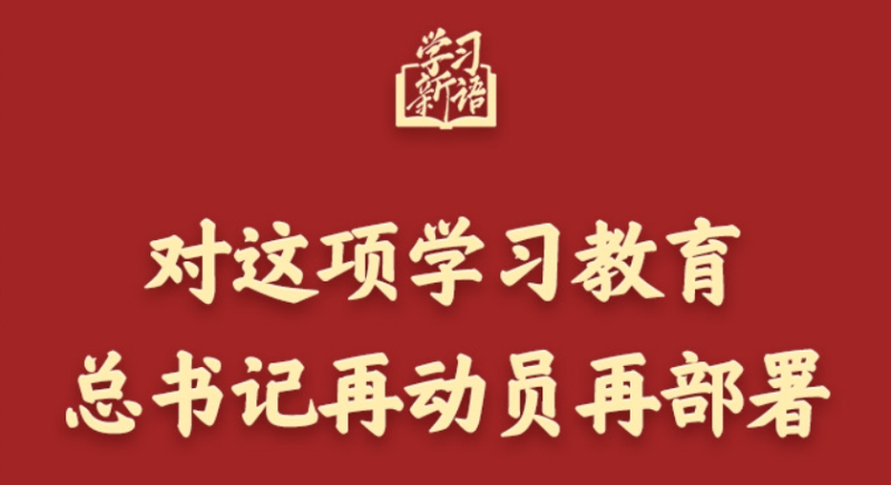學習新語丨對這項學習教育，總書記再動員再部署